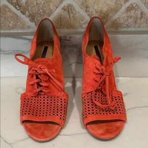 Tahari Orange Lace-Up Heels
